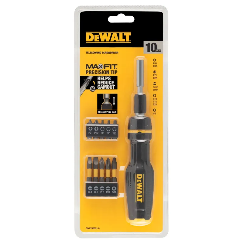 Викрутка - набір FULL FIT Telescoping, зі змінними бітами, 10 біт DeWALT DWHT68001-0 — Photo 3