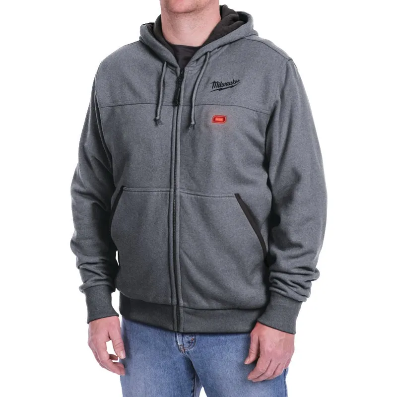 Куртка (толстовка) з електропідігрівом акумуляторна MILWAUKEE, M12 HH GREY3-0 (XL), сіра — Photo 3