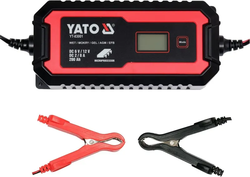 Зарядний прилад мережевий з LCD дисплеєм 230В YATO YT-83001