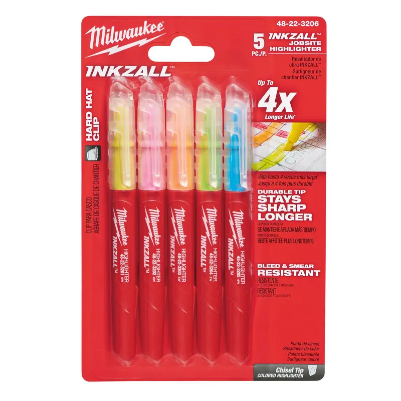 Набір текстмаркерів InkZAll MILWAUKEE, кольорові, (5шт) — Photo 4