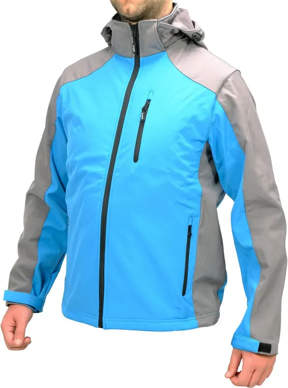 Куртка робоча SOFTSHELL з прикріпн капюшоном YATO розм S, синьо-сіра, 3 кишені, 96% поліес і 4% спан — Photo 3