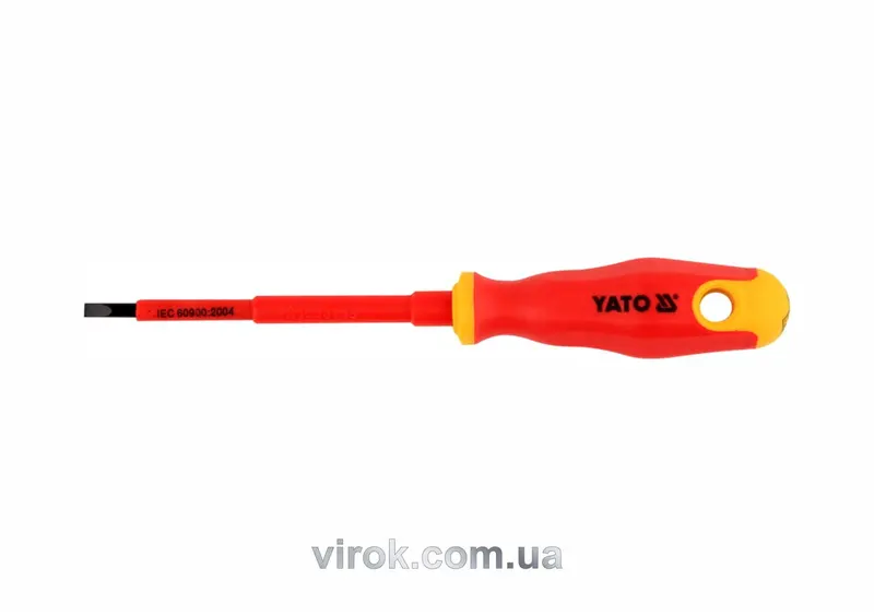 Викрутка плоска діелектрична ізольована YATO : шліц SL5,5 x 125 мм. VDE до 1000V [12/120]