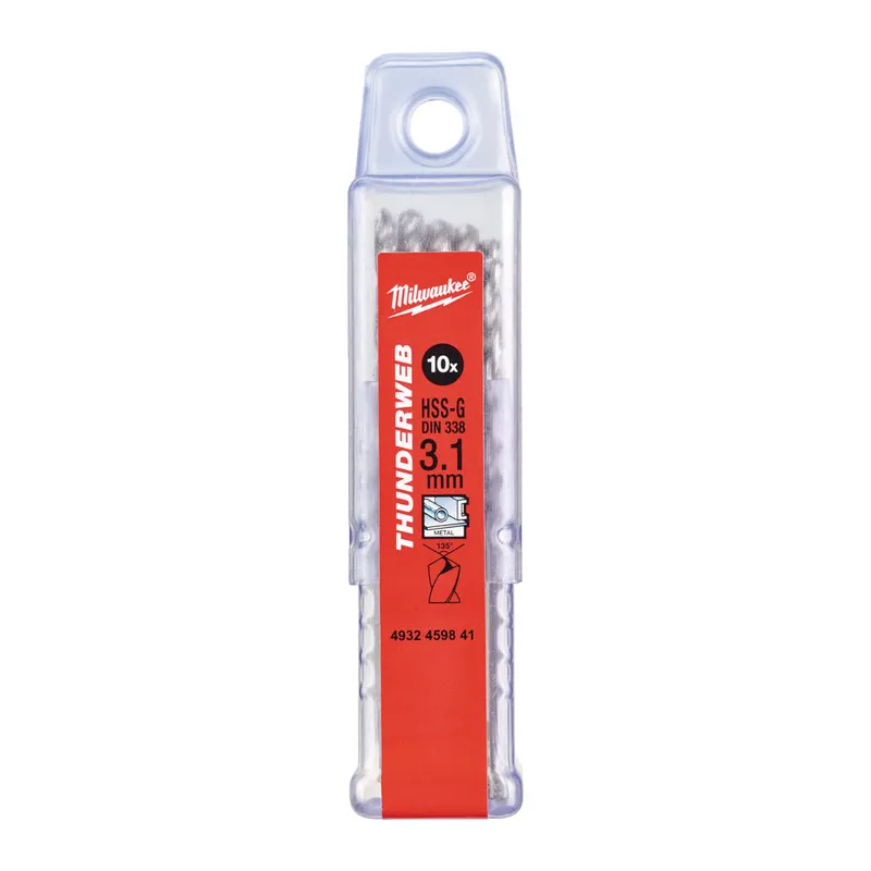 Свердло по металу THUNDERWEB HSS-G MILWAUKEE DIN338, діаметр 3,1 х 65 мм, (10шт)