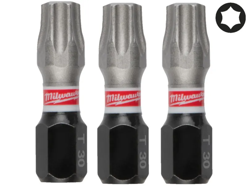 Біта SHOCKWAVE MILWAUKEE, TX30, 25мм, (3шт)