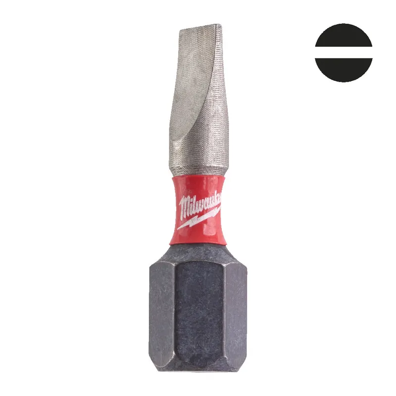 Біта SHOCKWAVE MILWAUKEE, SL0,6x4,5, 25мм, (2шт)