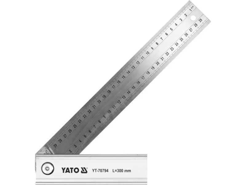 Кутник регульований 90°-45°-135° YATO l= 300 мм зі стопкою l= 160 мм