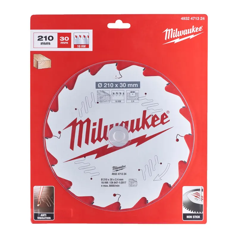 Диск пиляльний PFTE THIN KERF MILWAUKEE, Ø210/30мм, 16 зуб.