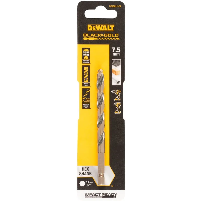 Свердло по металу EXTREME IMPACT Black &amp; Gold DeWALT DT20611