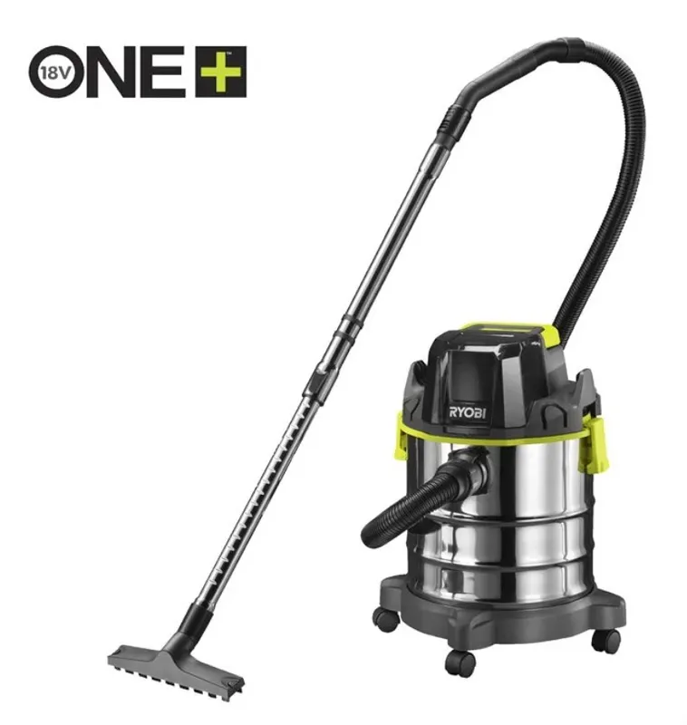 Пилосос акумуляторний будівельний RYOBI R18WDV-0 ONE+ (+ Всмоктуючий шланг, ручка, телескопічна штанга, насадка для підлоги, щіл — Photo 1