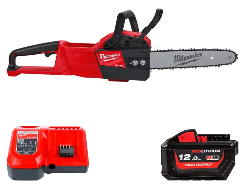Пила ланцюгова акумуляторна MILWAUKEE, M18 FCHSC-121, 300 мм (+ заряд.пр., 1 акум.Х 12Аг, шина, ланцюг, олія для змащення ланцюг