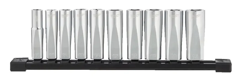 Набір метричних головок 3/8", 10 шт. на рейці (10 19 мм) Milwaukee 4932492509
