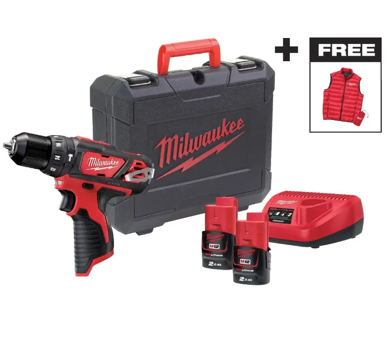 Дриль-шурупокрут з ударом акумуляторний MILWAUKEE M12 BPD-202C