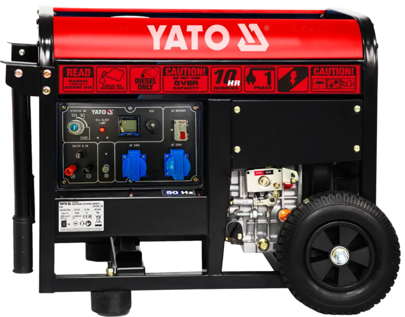 Генератор струму дизельий YATO: P= 3.2 кВт, U= 230 V AC