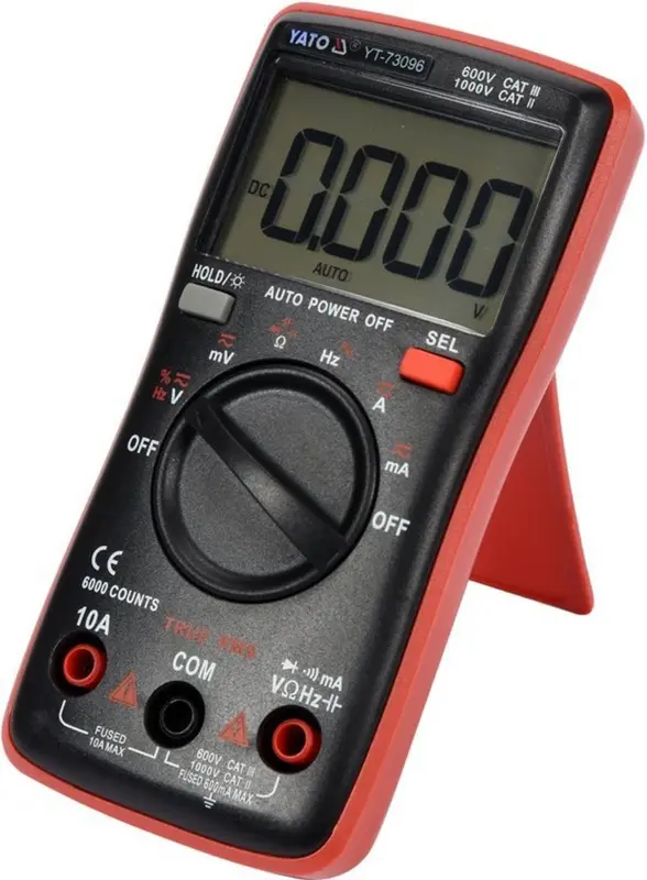 Мультиметр TRUE RMS електричних параметрів YATO з LCD-цифровим діапазоном 6000 [100]