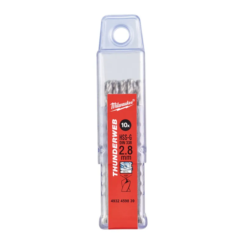 Свердло по металу THUNDERWEB HSS-G MILWAUKEE DIN338, Ø2,8х61мм, (10шт)