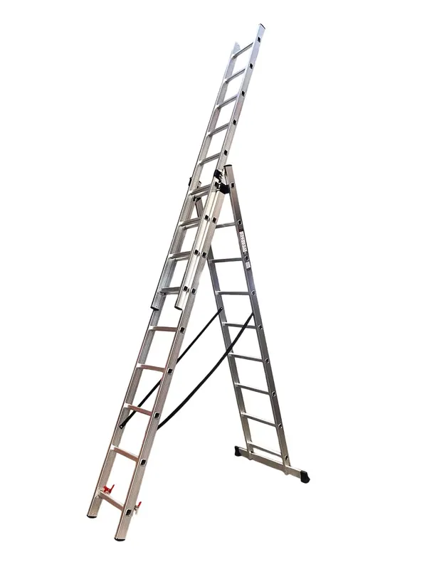 Драбина алюмінієва трисекційна GTM KME309 3x9 сходинок 2.45-5.69м (KME309)