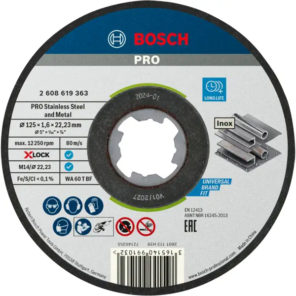 PRO X-LOCK Відрізний диск for Inox 125x1.6x22.23мм прямий