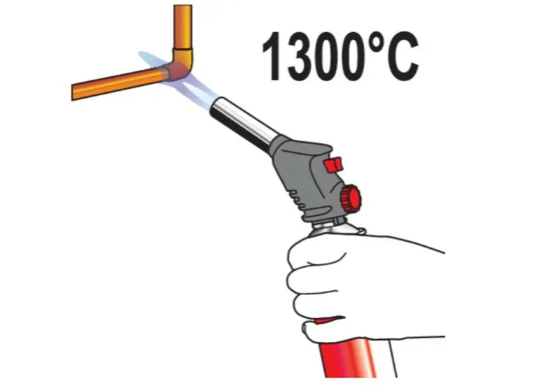Пальник газовий YATO : цанговe з'єднання. PIEZO. 360°. до 2 кВт. t= 1300 ºC (EN417) [20/80] — Photo 4