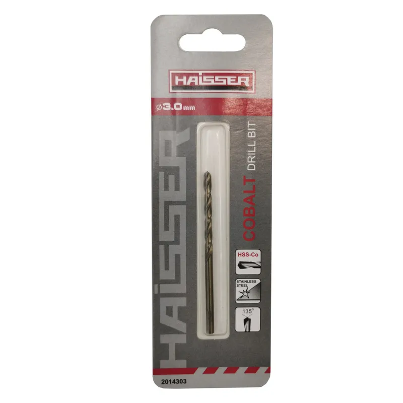Свердло по металу HSS COBALT INDUSTRIAL - 3.0х33х61мм DIN 338 уп.1шт (HAISSER)