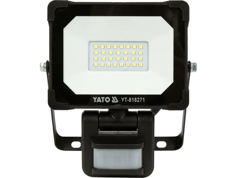 Прожектор з SMD-діодним випромінювачем і датчиком руху YATO : 20 Вт, 230 В, 1900 лм, 30 діодів [16] — Photo 1