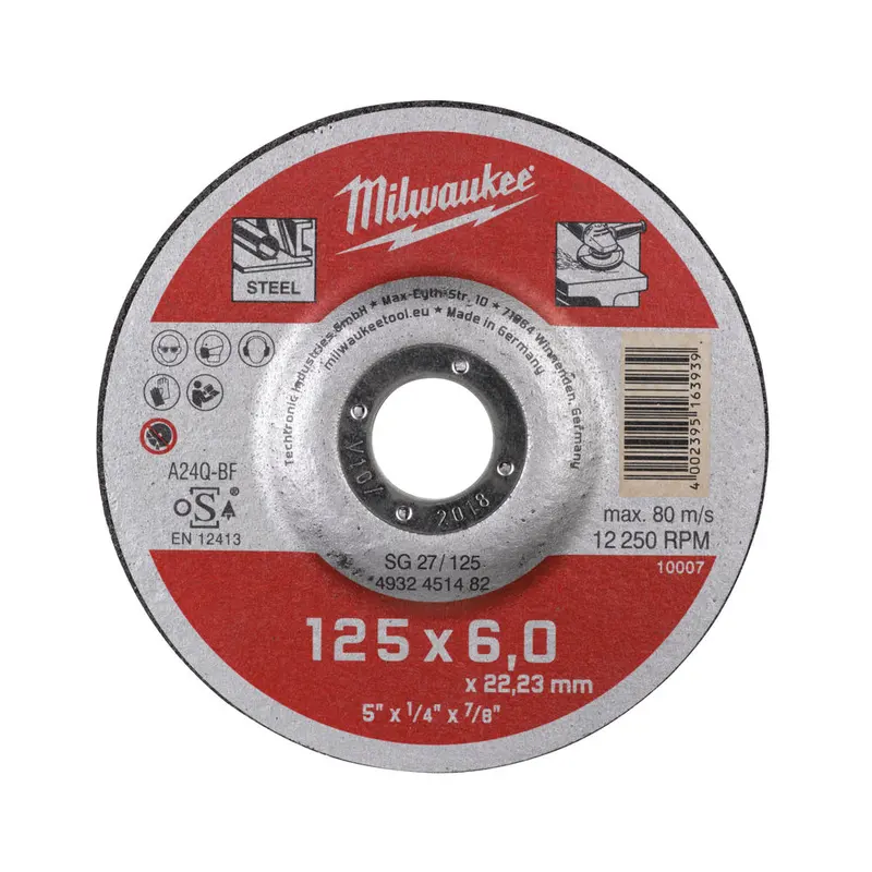 Диск зачистний по металу MILWAUKEE, SCS 41/125х6, діаметр 125мм