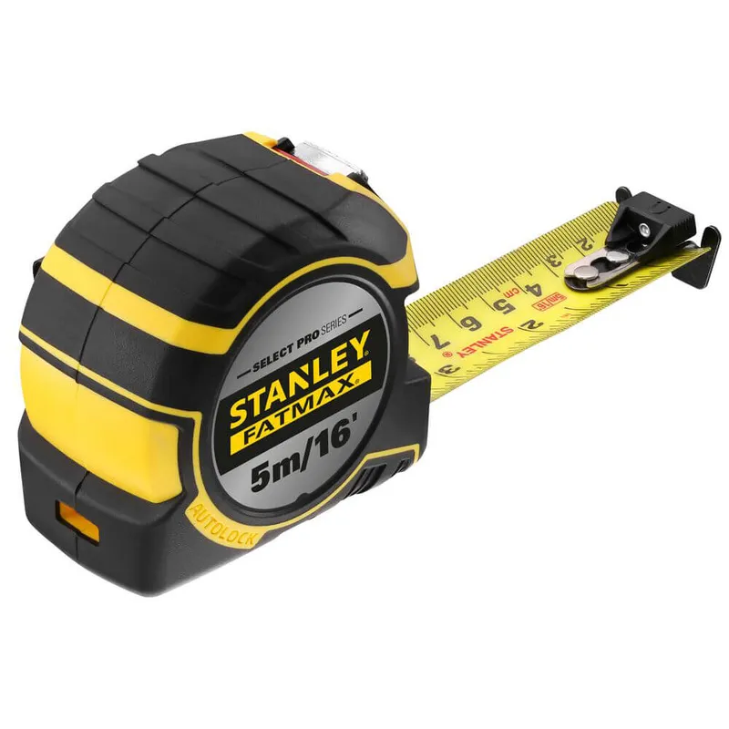 Рулетка вимірювальна FatMax®Autolock довжиною 5 м/16, шириною 25 мм, в обгумованому корпусі, з подвійною шкалою STANLEY FMHT43242-0 — Photo 1