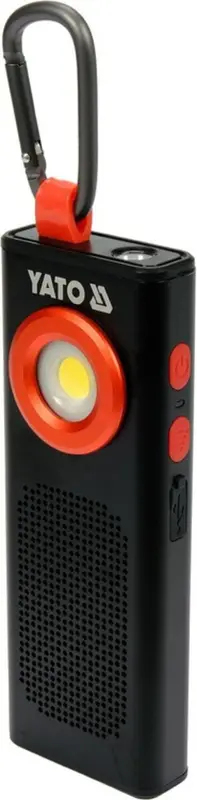 Ліхтар світлодіодний акумул. YATO Li-Po 3.7 В, 2000 mАГод, 500 Lm, динамік 3W Bluetooth(DW)