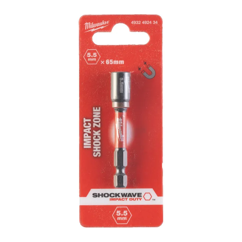 Торцевая головка 1/4 дюйма, шестигранна, 5.5 мм Shockwave, ударостійка Milwaukee 4932492434
