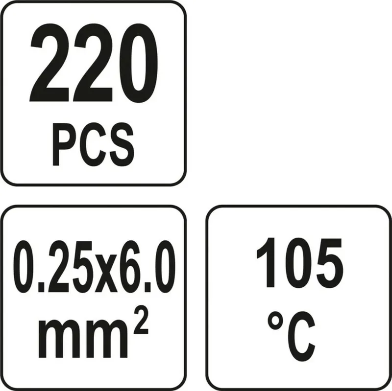 Кембрики термоусадні при t≤ 105°C з припоєм YATO, для провідників 0,25- 6,0 мм², 220 шт [60] — Photo 3