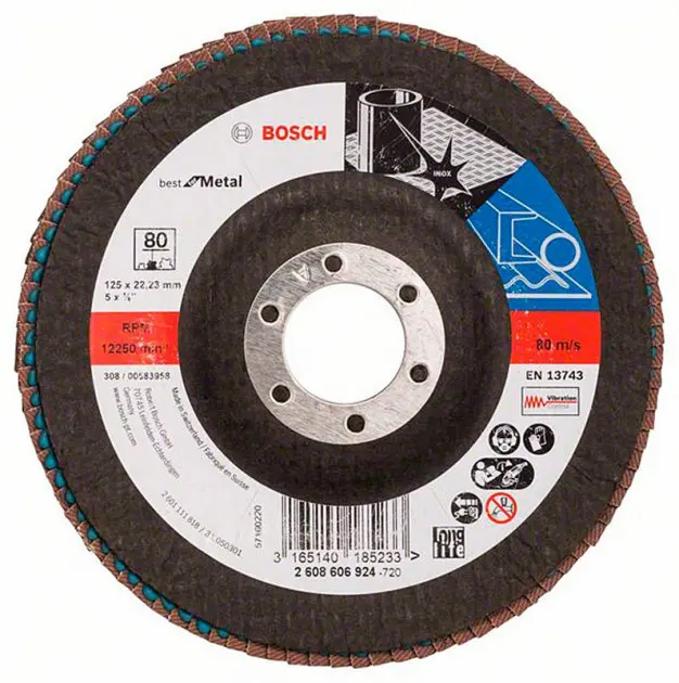 PRO Пелюстковий шліфкруг X571 Best for Metal and Inox 125 мм K80 кут.
