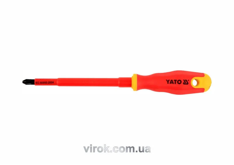 Викрутка хрестова діелектрична ізольована YATO : PH3 x 150 мм. VDE до 1000V [12/120]
