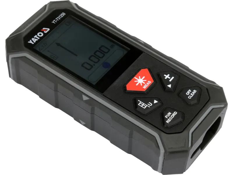 Дальномір лазерний 2 напрямний YATO LCD- дисплей, дальн- 2х 100м, пох ±2мм, живл акум 3,7В 850мАГод
