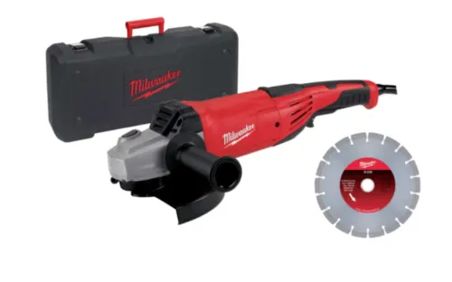 Кутова шліфувальня машина MILWAUKEE 230 мм AG22-230DMS-DSET (+ захисний кожух, бокова рукоятка, фланець, фланцева гайка, кабель, — Photo 1