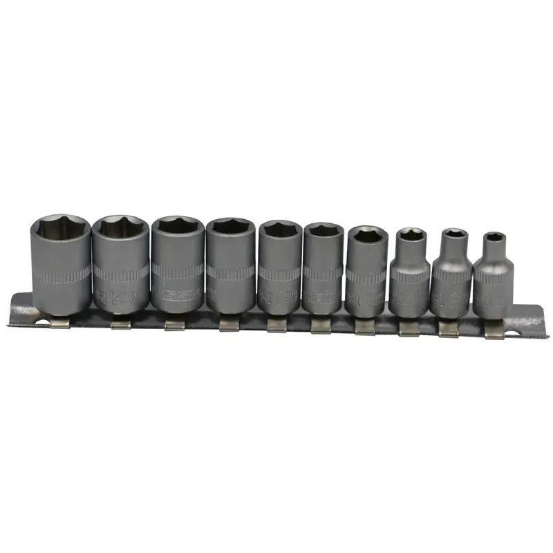 Набір головок торцевих HEX 1/4" Cr-V 4-13мм 10 од. HAISSER 70187