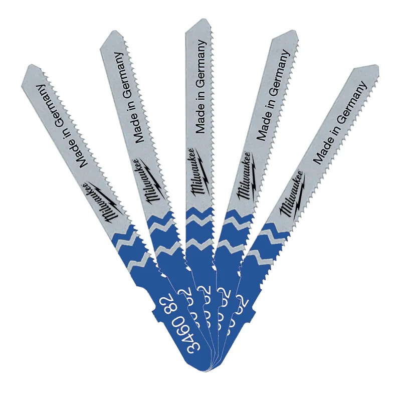 Полотна для лобзика T218A MILWAUKEE, 55мм/ крок зуба 1,2мм, (5шт), (фігурний різ, універсальні) — Photo 1