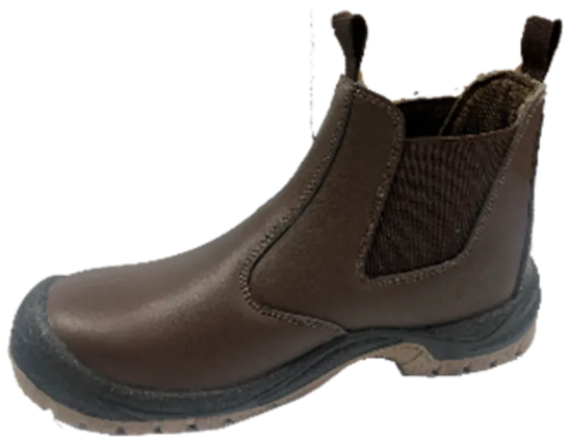 Чоботи низькі робочі з полірованої спилок шкіри YATO CHELSEA розм. 41, коричневі з поліурет підошвою — Photo 1