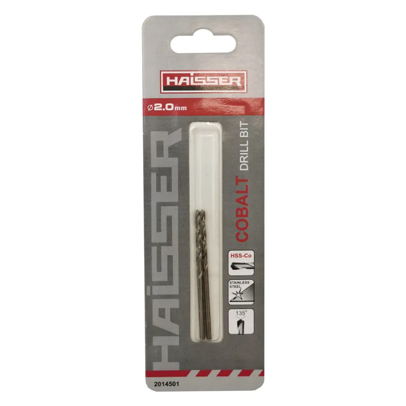 Свердло по металу HSS COBALT INDUSTRIAL - 2.0x24x49мм DIN 338 уп.2шт (HAISSER)