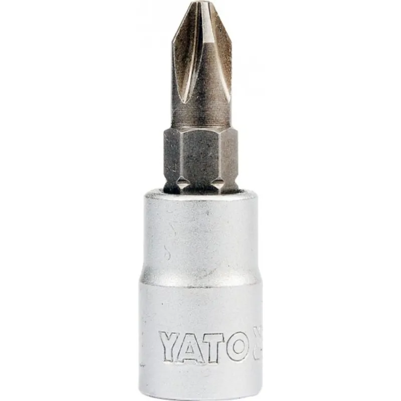 Головка торцева з квадр. 1/4" YATO з хрестоподібною вставкою PH3, Nm=44,4 [10/100] (DW)