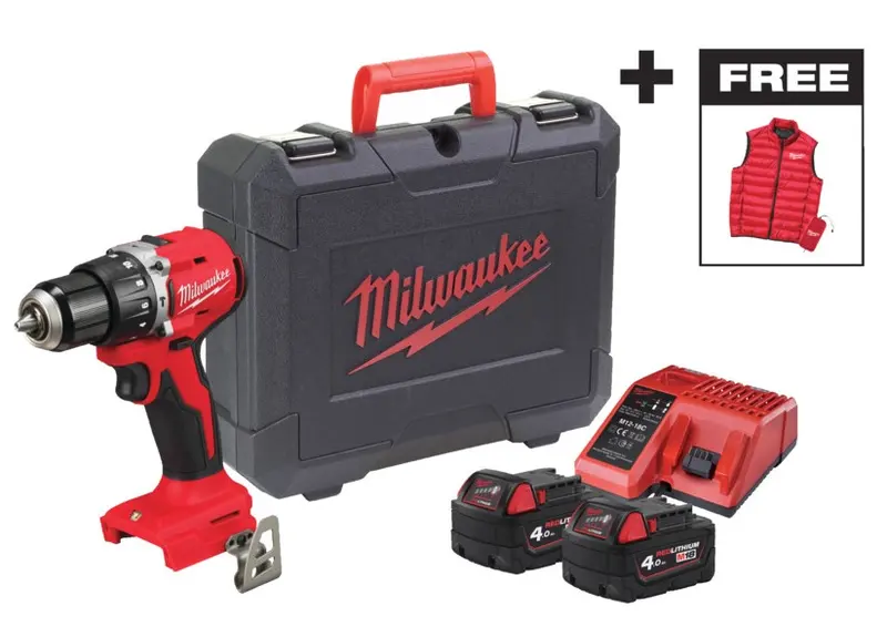 Дриль-шурупокрут з ударом акумуляторний MILWAUKEE М18 BLPDRC-402С