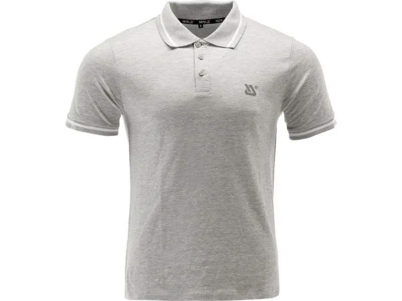 Футболка ПОЛО сіра YATO, розм. 2XL/ вис- 78 см х шир- 61 см, 95%- бавовна і 5%-віскоза [40]