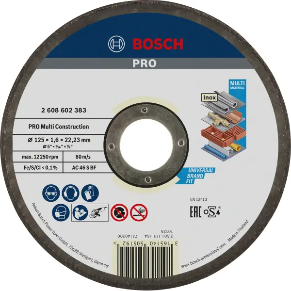 PRO Відрізний круг MULTICONSTRUCT. 125x1.6мм, прямий