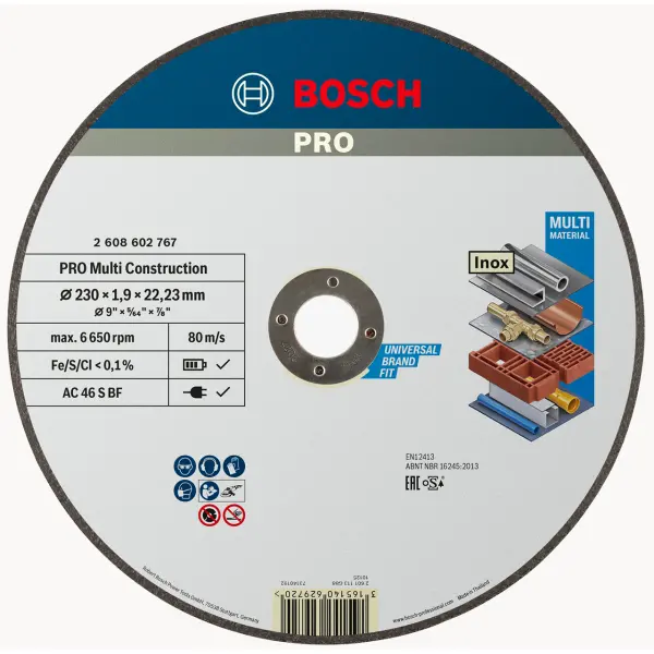 PRO Відрізний круг Bosch ACS 46 V BF, 230 мм, 1,9 мм