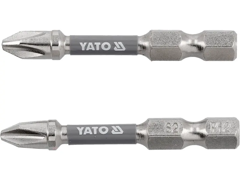 Насадка викруткова YATO PH2 х 50 мм. HEX 1/4", покрита нікелем, 2шт.[10]