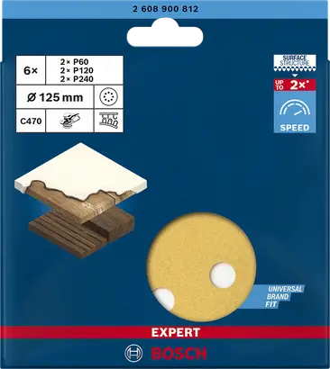 Набір 6 шліфлистів ExC470, S1261, Hook&amp;Loop — Photo 1