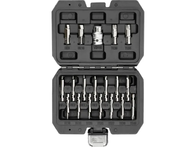 Набір біт екстракторів для викручування Hex і Torx YATO з шпинделем 1/4" і 3/8", 19 елем. [20]