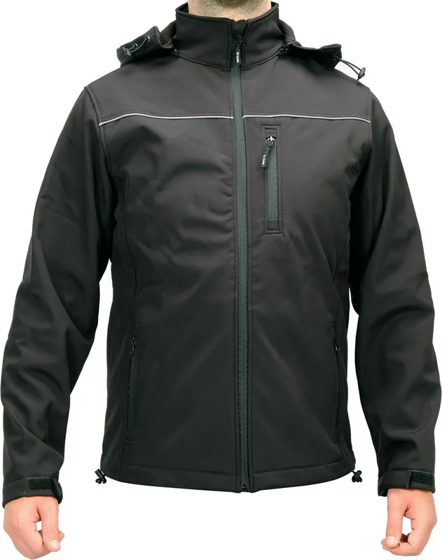 Куртка робоча SOFTSHELL з прикріпн капюшоном YATO розм S, чорна, 3 кишені, 96% поліест і 4% спандекс — Photo 2