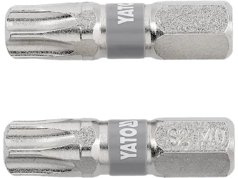 Насадка викруткова YATO TORX T40 х 25 мм. HEX 1/4", покрита нікелем, 2 шт.[10]