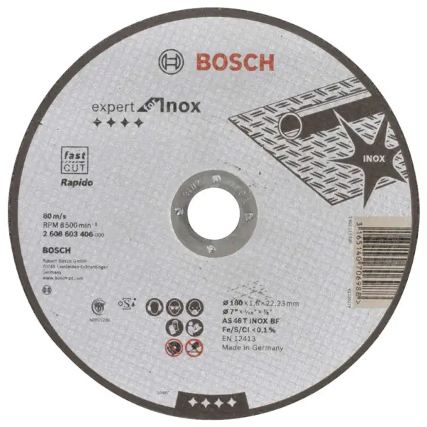 Відрізний круг PRO for INOX 180 x 1.6мм, прямий