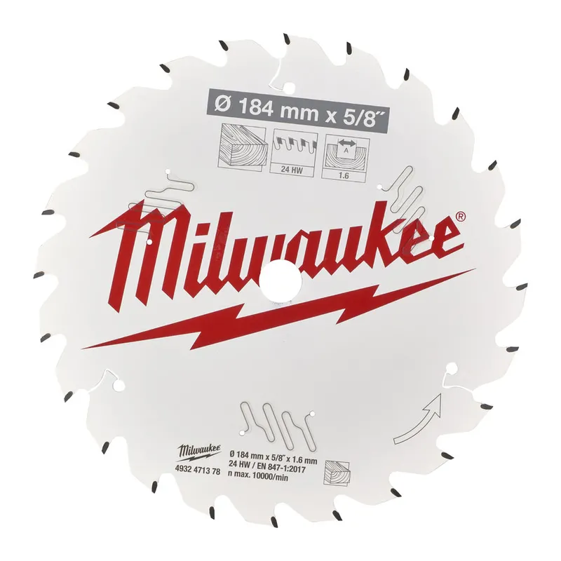 Диск пиляльний PFTE MILWAUKEE, O184х5/8"х1,6мм, 24 зуб. — Photo 1