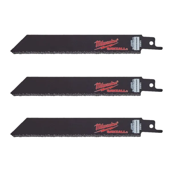 Полотно для шабельних пил Carbide Grit MILWAUKEE, 150мм, (3шт) (чавун, абразивні матеріали, фіберглас)